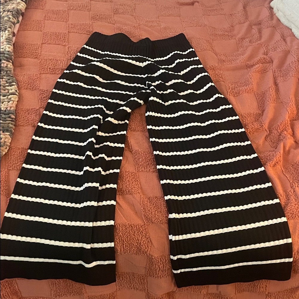 SHEIN Black and White Striped Pants